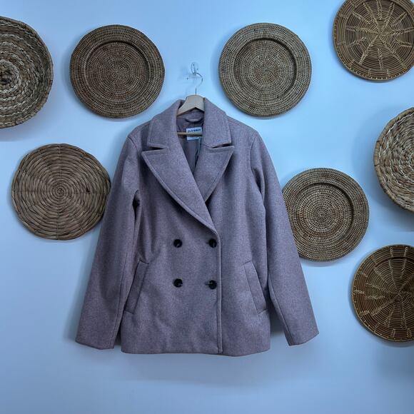 NEW Old Navy Collared Button Pink Soft Peacoat Winter Coat Medium TALL MT - Picture 1 of 8